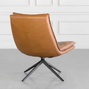 Aubrey Camel J664 Leather Accent Chair Back Aubrey Camel J664 Leather Accent Chair Back