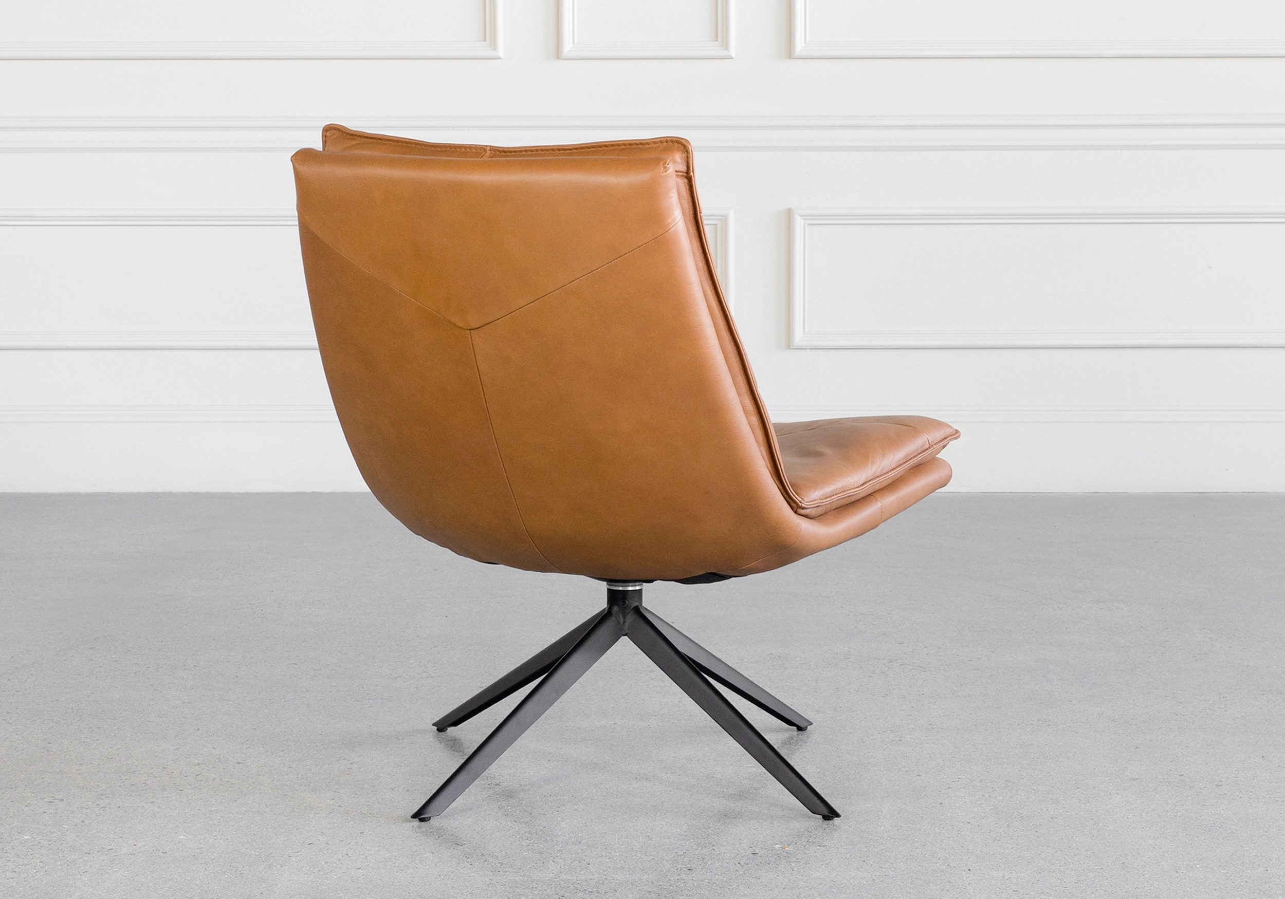Aubrey Camel J664 Leather Accent Chair Back Aubrey Camel J664 Leather Accent Chair Back