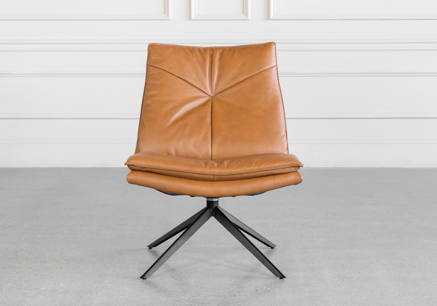 Aubrey Camel J664 Leather Accent Chair Front