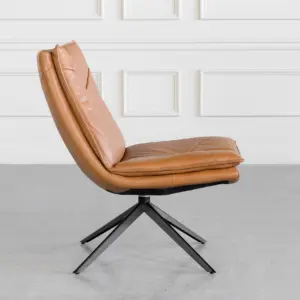 Aubrey Camel J664 Leather Accent Chair Side Aubrey Camel J664 Leather Accent Chair Side