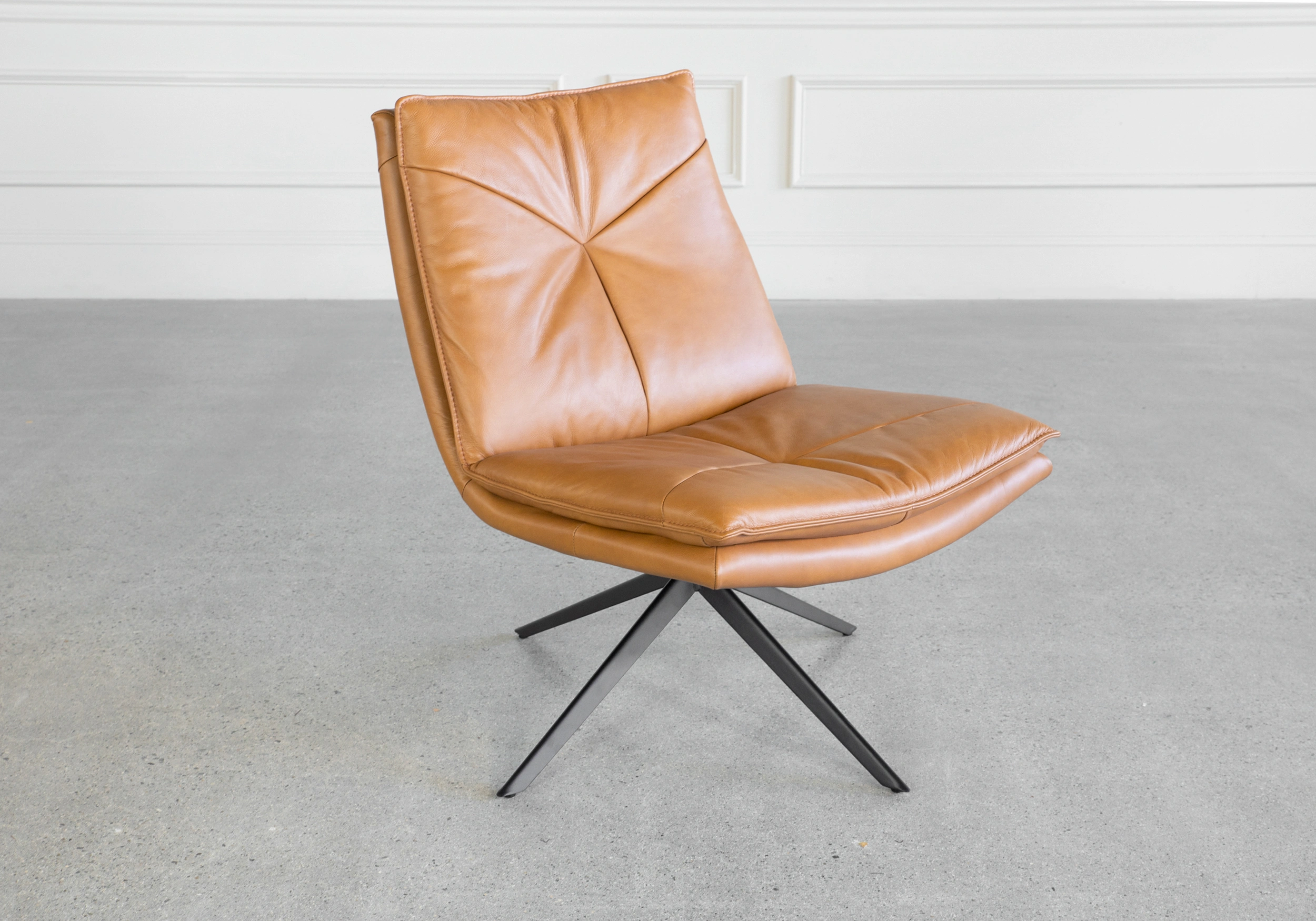 Aubrey Camel J664 Leather Accent Chair Aubrey Camel J664 Leather Accent Chair