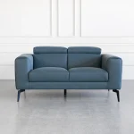 Celine Blue S611 Leather Loveseat Front