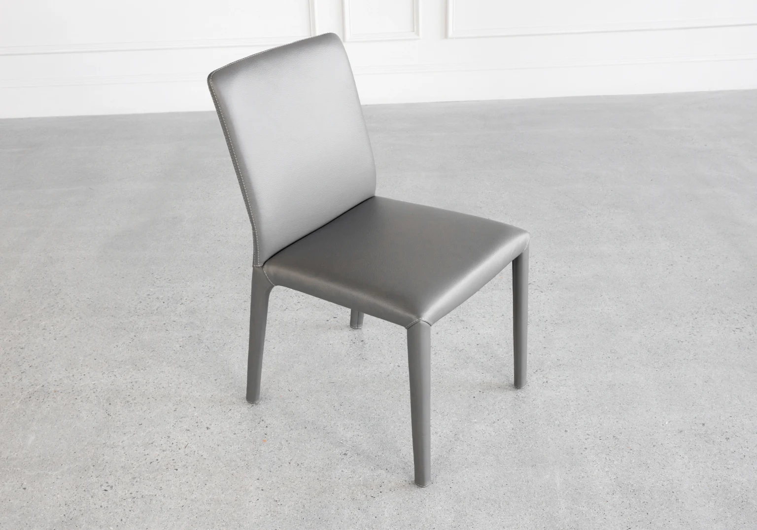 Elaine Grey Leather Dining Chair