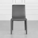 Elaine Grey Leather Dining Chair Front