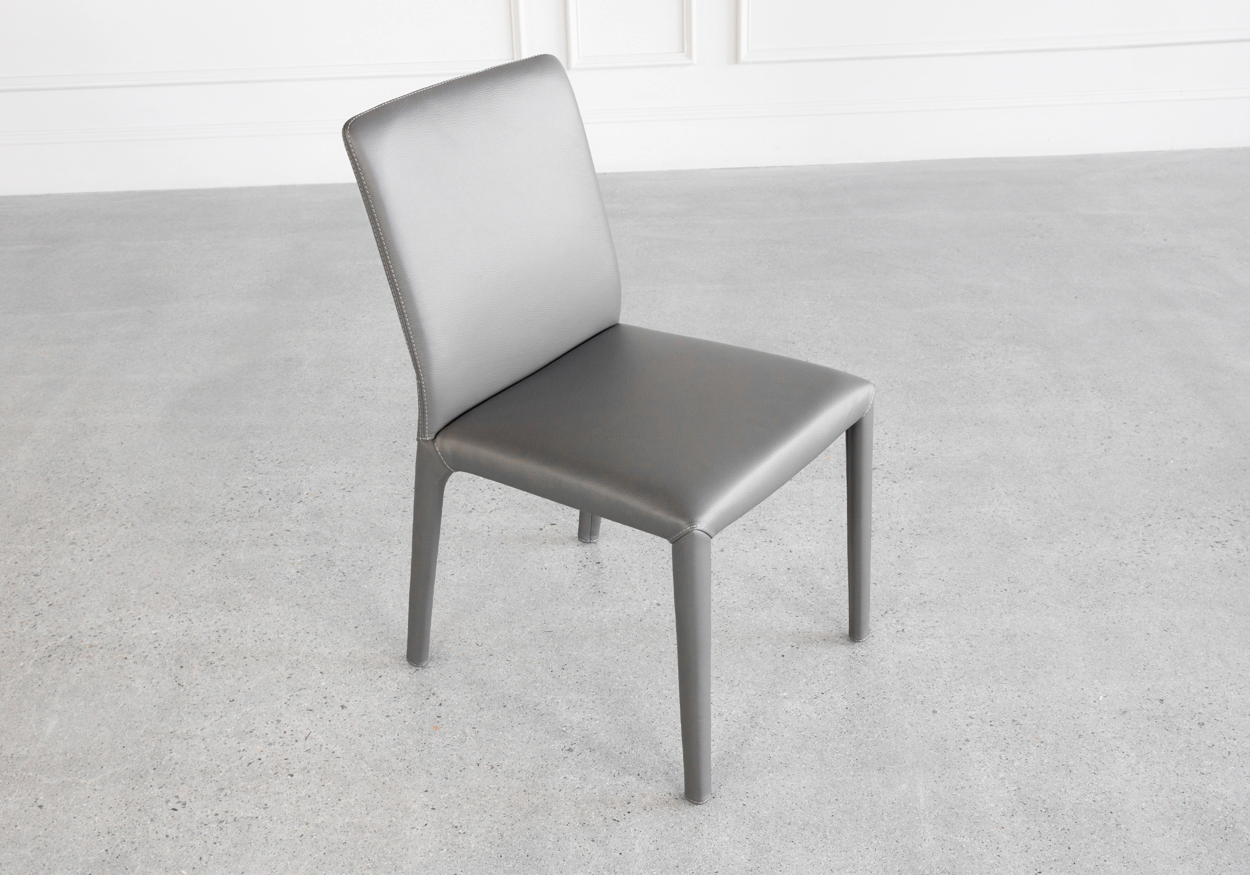 Elaine Grey Leather Dining Chair Elaine Grey Leather Dining Chair