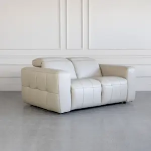 Haven Taupe M5652 Leather Loveseat Angle