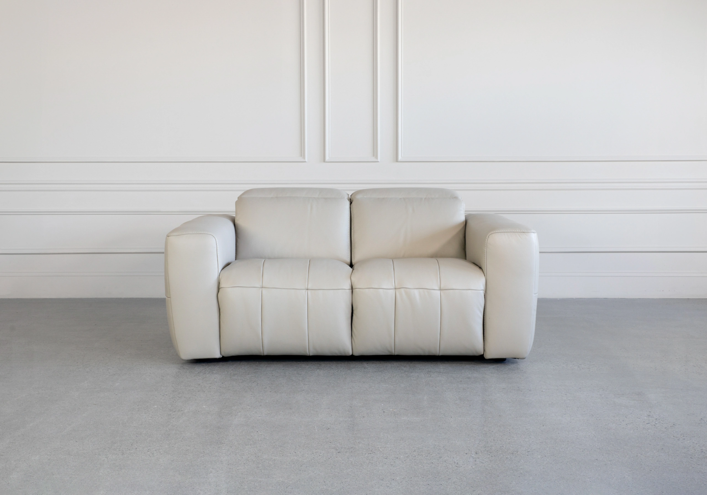 Haven Taupe M5652 Leather Loveseat Front