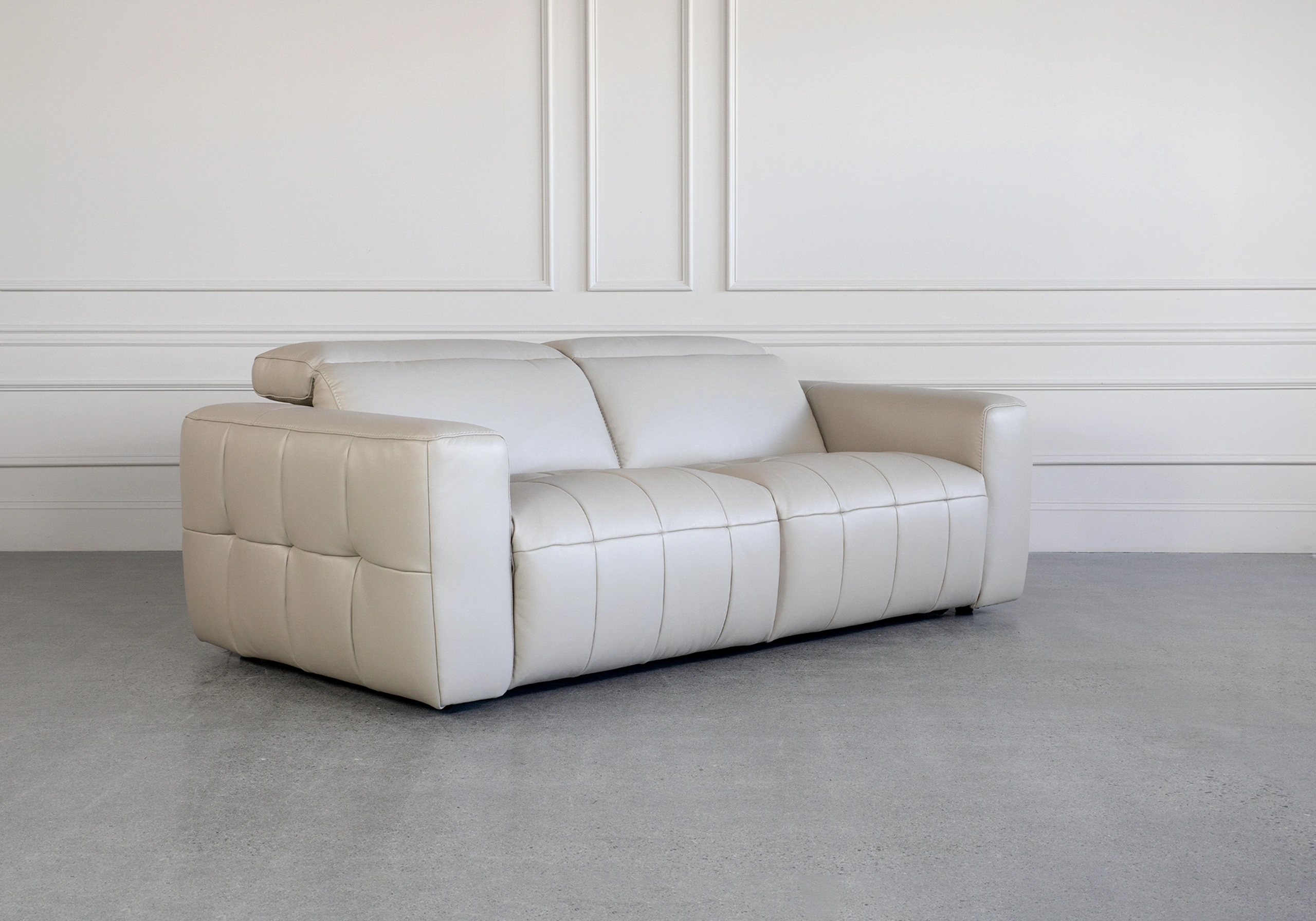 Haven Taupe M5652 Leather Sofa Angle Haven Taupe M5652 Leather Sofa Angle