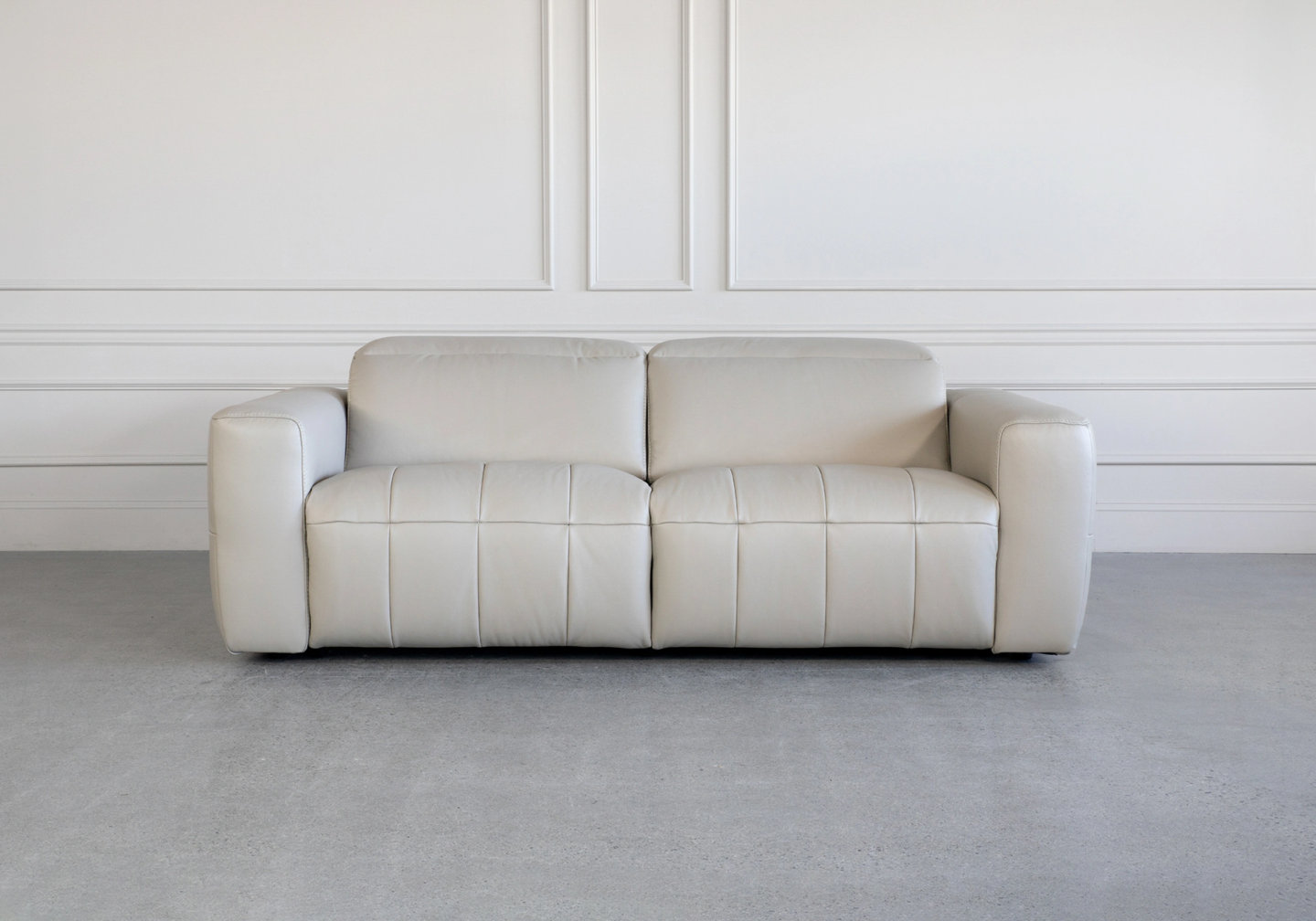 Haven Taupe M5652 Leather Sofa Front