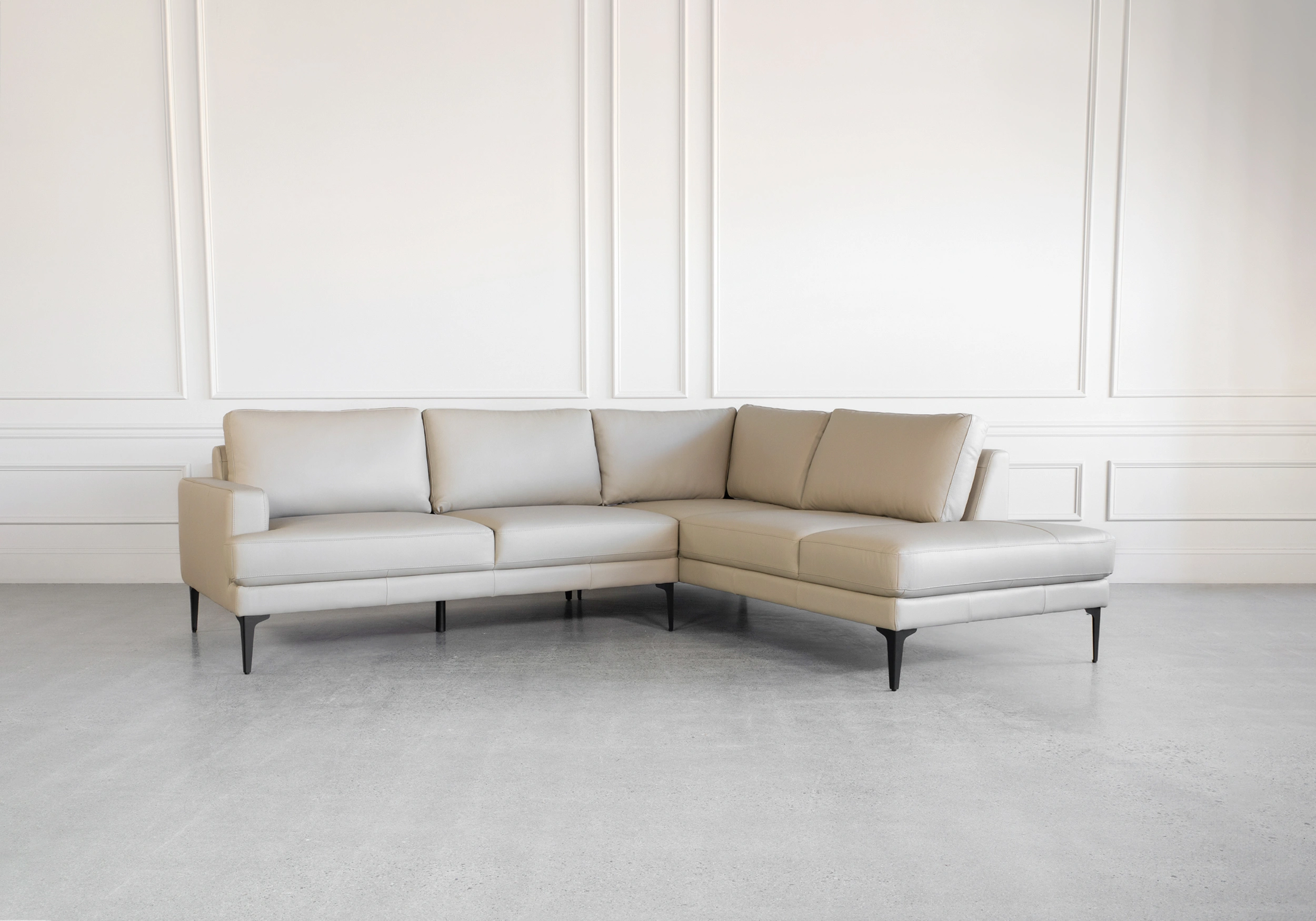 Remi L Mocha 2301 Leather SR Sectional Angle
