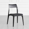 Alfred Black Vinyl Dining Chair - Angle