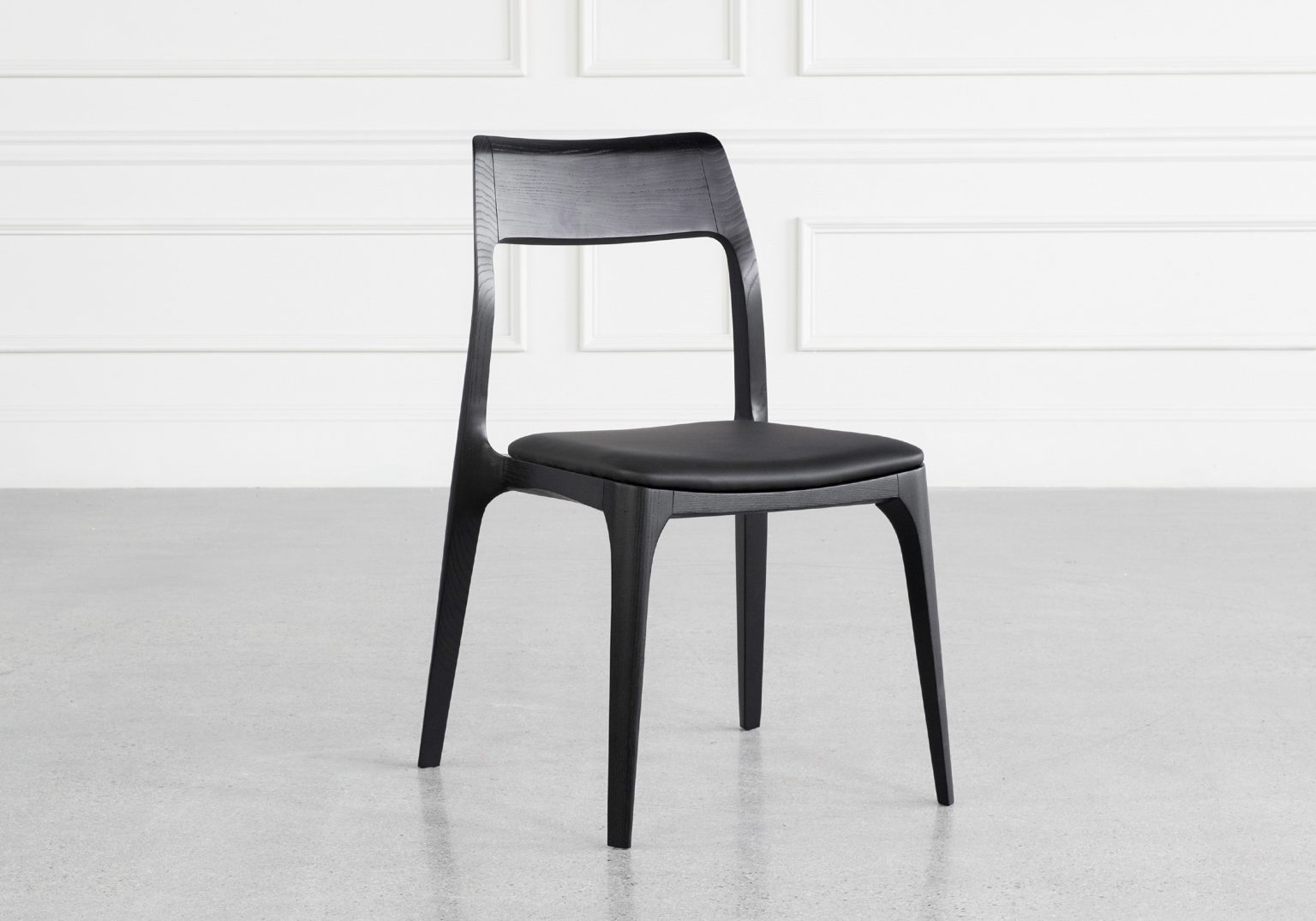 Alfred Black Vinyl Dining Chair Angle