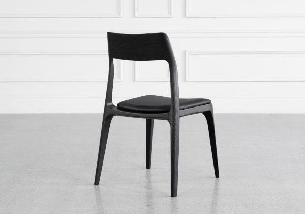 Alfred Black Vinyl Dining Chair - Back