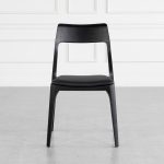 Alfred Black Vinyl Dining Chair Front