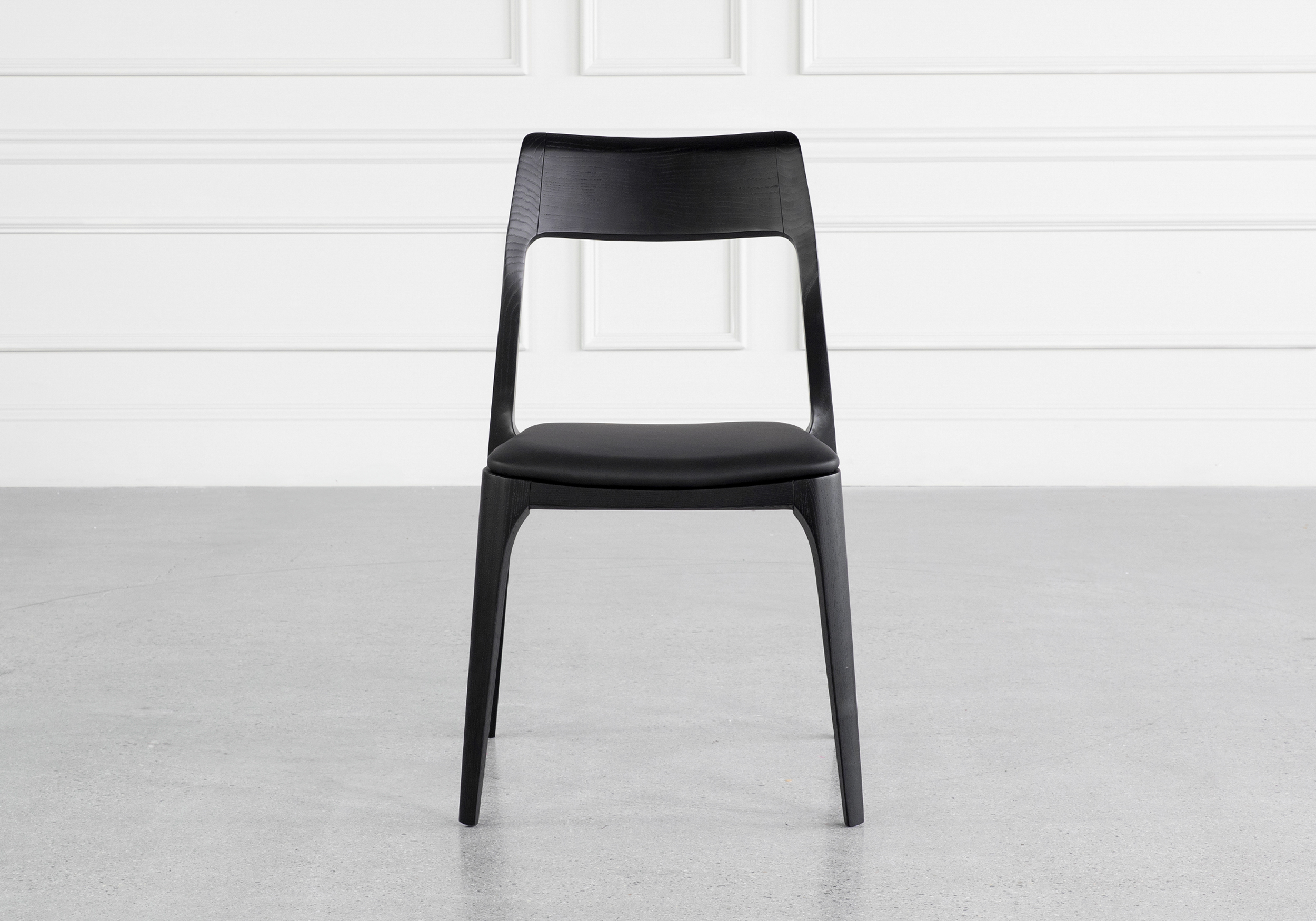 Alfred Black Vinyl Dining Chair Front