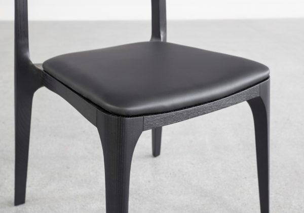Alfred Black Vinyl Dining Chair - Seat