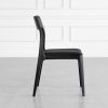 Alfred Black Vinyl Dining Chair - Side