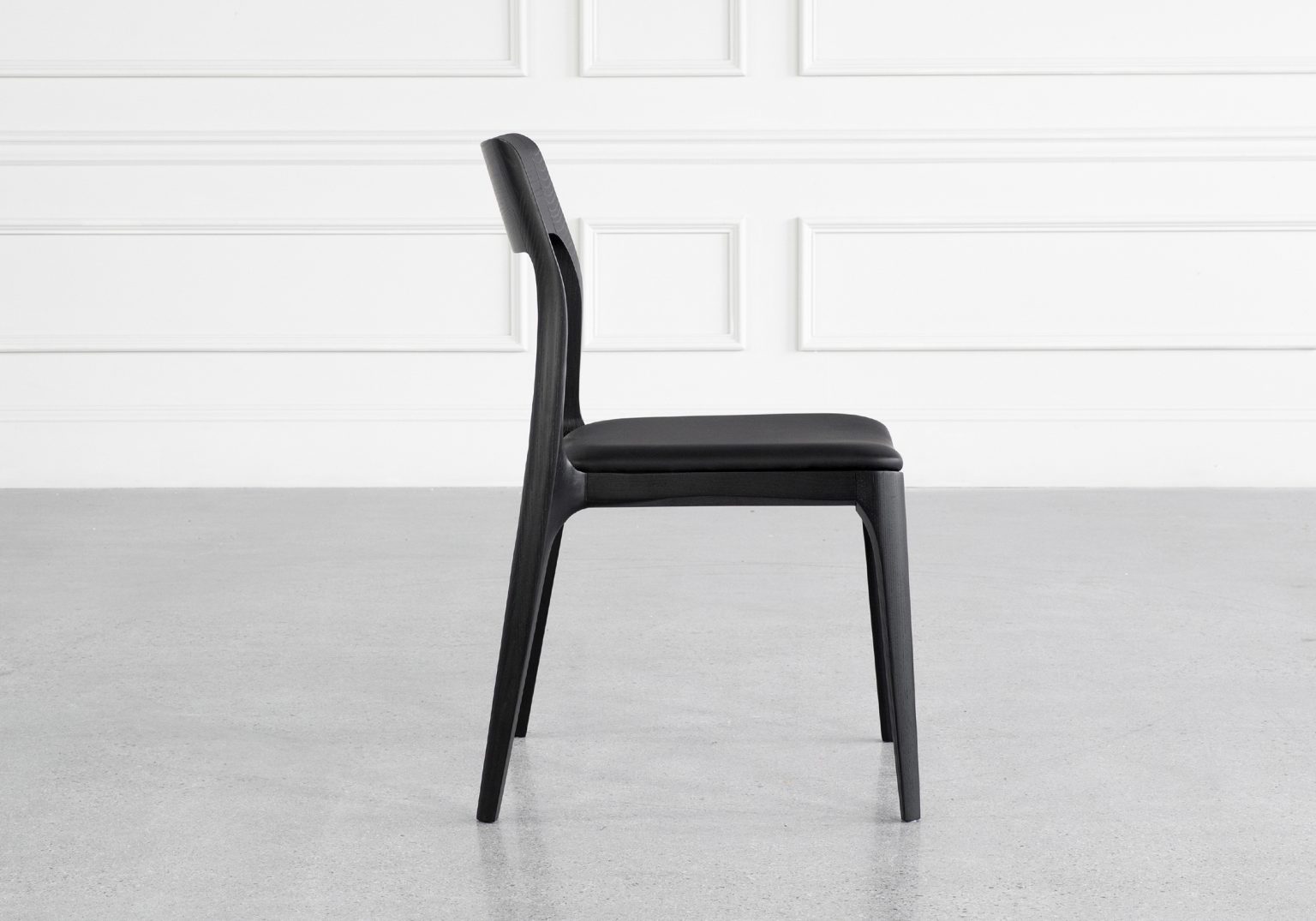 Alfred Black Vinyl Dining Chair Side