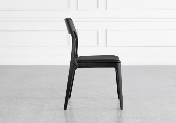 Alfred Black Vinyl Dining Chair - Side