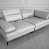 Allegra Leather Lrg Sofa in Silver Allegra Leather Lrg Sofa in Silver