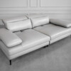 Allegra Leather Lrg. Sofa in Silver Allegra Leather Lrg. Sofa in Silver