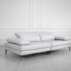 Allegra Leather Lrg. Sofa in Silver - Angle Allegra Leather Lrg. Sofa in Silver - Angle