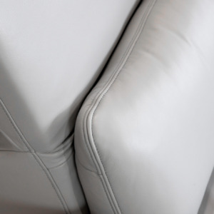 Allegra Leather Lrg. Sofa in Silver - Close Up - 2 Allegra Leather Lrg. Sofa in Silver - Close Up - 2