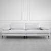 Allegra Leather Lrg. Sofa in Silver - Front Allegra Leather Lrg. Sofa in Silver - Front