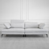 Allegra Leather Lrg. Sofa in Silver - Front - 2 Allegra Leather Lrg. Sofa in Silver - Front - 2