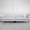 Allegra Leather Lrg. Sofa in Silver - Front - 3 Allegra Leather Lrg. Sofa in Silver - Front - 3