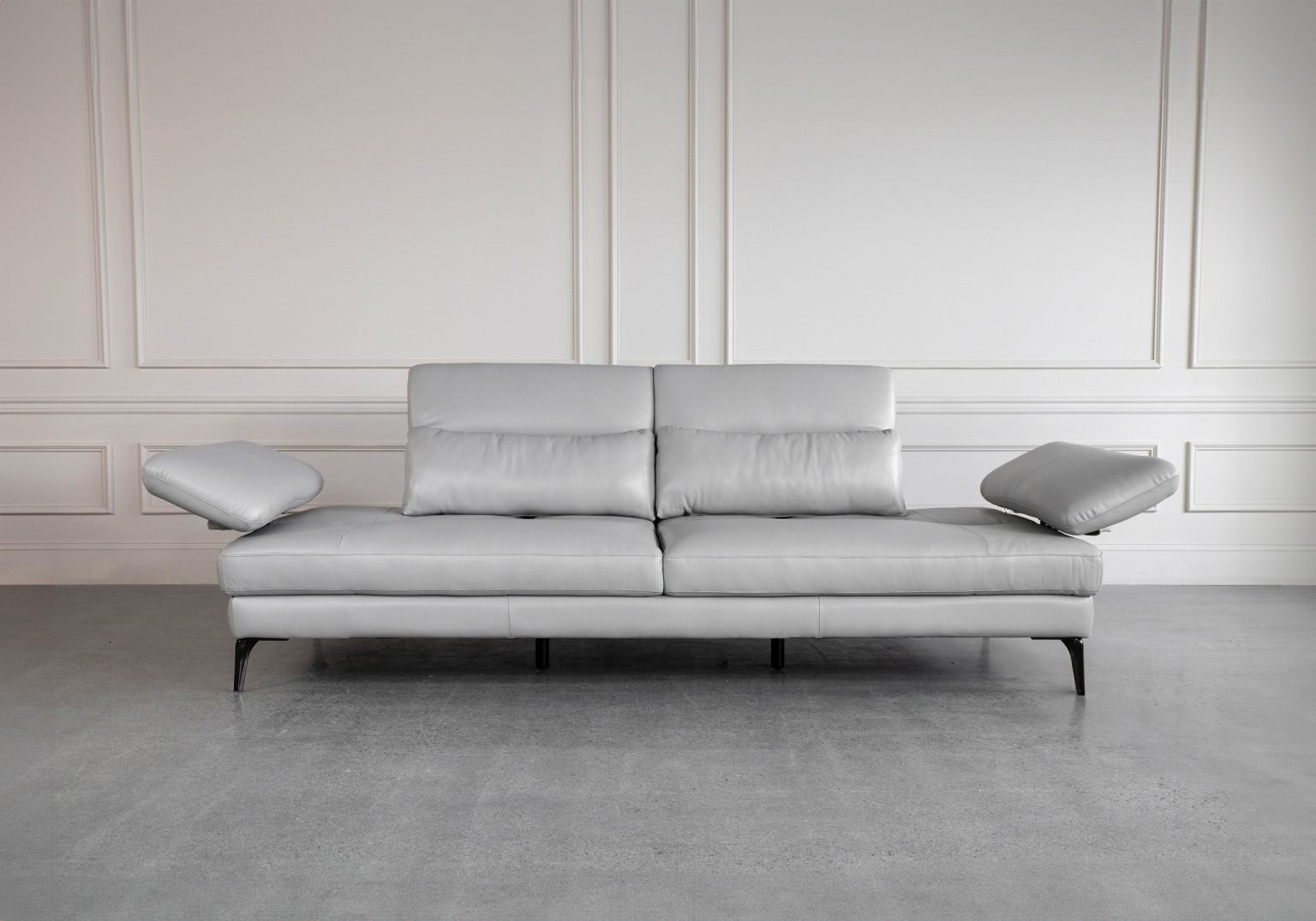 Allegra Silver L92 Leather Large Sofa Cushions 2