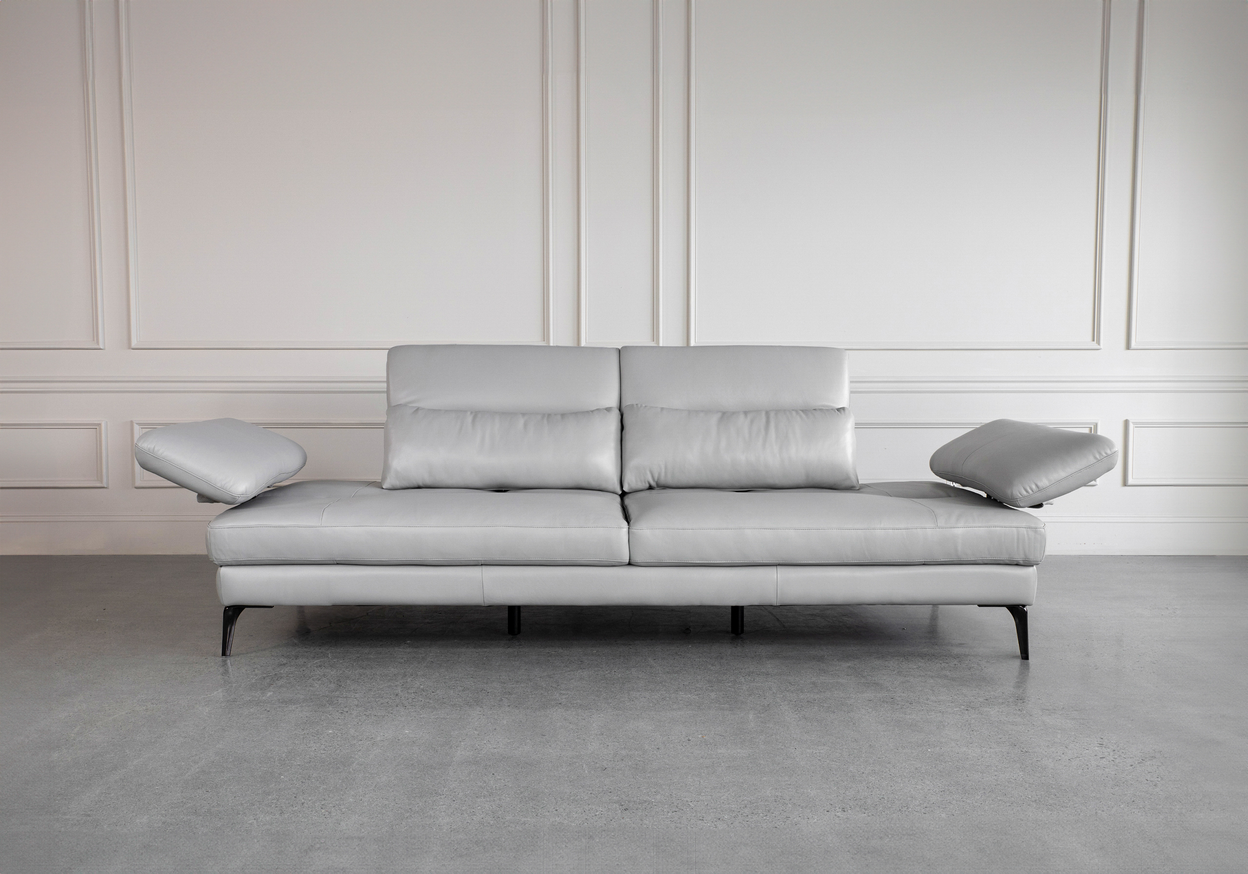 Allegra Silver L92 Leather Large Sofa Cushions 2 Allegra Silver L92 Leather Large Sofa Cushions 2