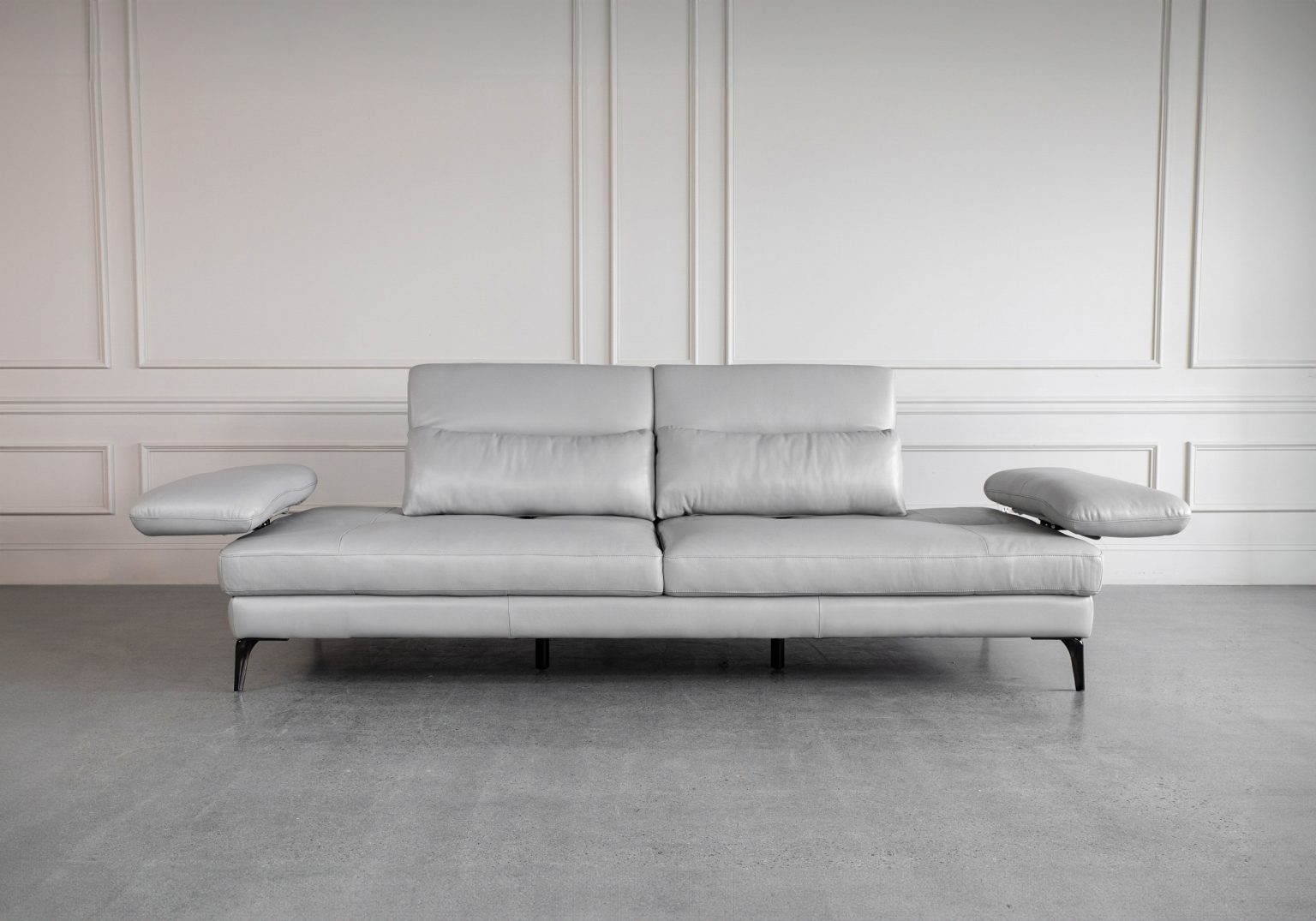 Allegra Silver L92 Leather Large Sofa Cushions 3