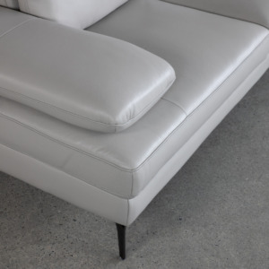 Allegra Silver L92 Leather Sofa Details Allegra Silver L92 Leather Sofa Details
