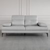 Allegra Silver L92 Leather Sofa - Front - 3
