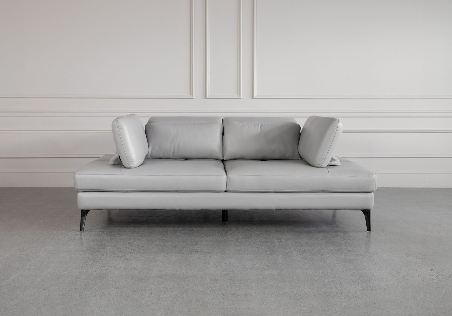 Allegra Silver L92 Leather Sofa Side Cushions