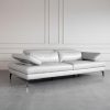 Allegra SilverL92 Leather Large Sofa - Angle