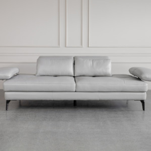 Allegra SilverL92 Leather Sofa Side Cushions Allegra SilverL92 Leather Sofa Side Cushions