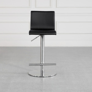 Ando Black 80 Vinyl Counter Stool Front Ando Black 80 Vinyl Counter Stool Front