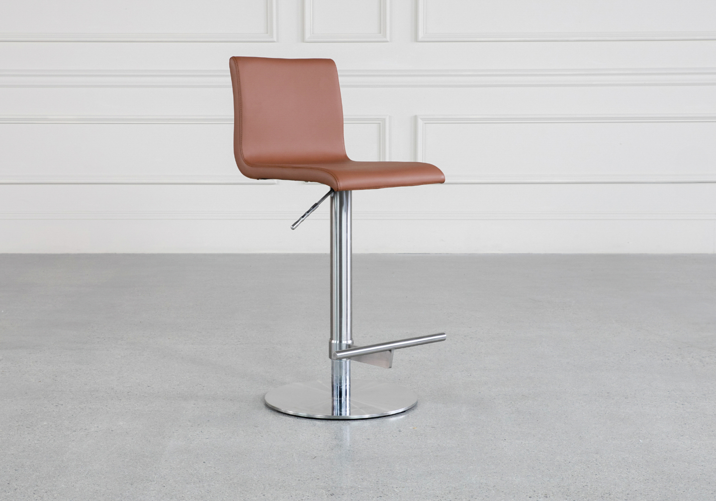 Ando Cognac 54 Vinyl Counter Stool Angle