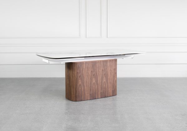 Aries White Royal Kalacata Dining Table - Angle