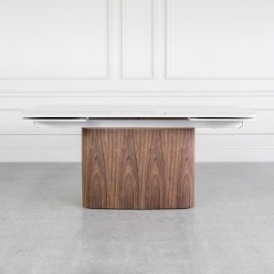 Aries White Royal Kalacata Dining Table - Front