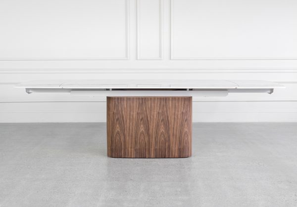 Aries White Royal Kalacata Dining Table - Front - Ext