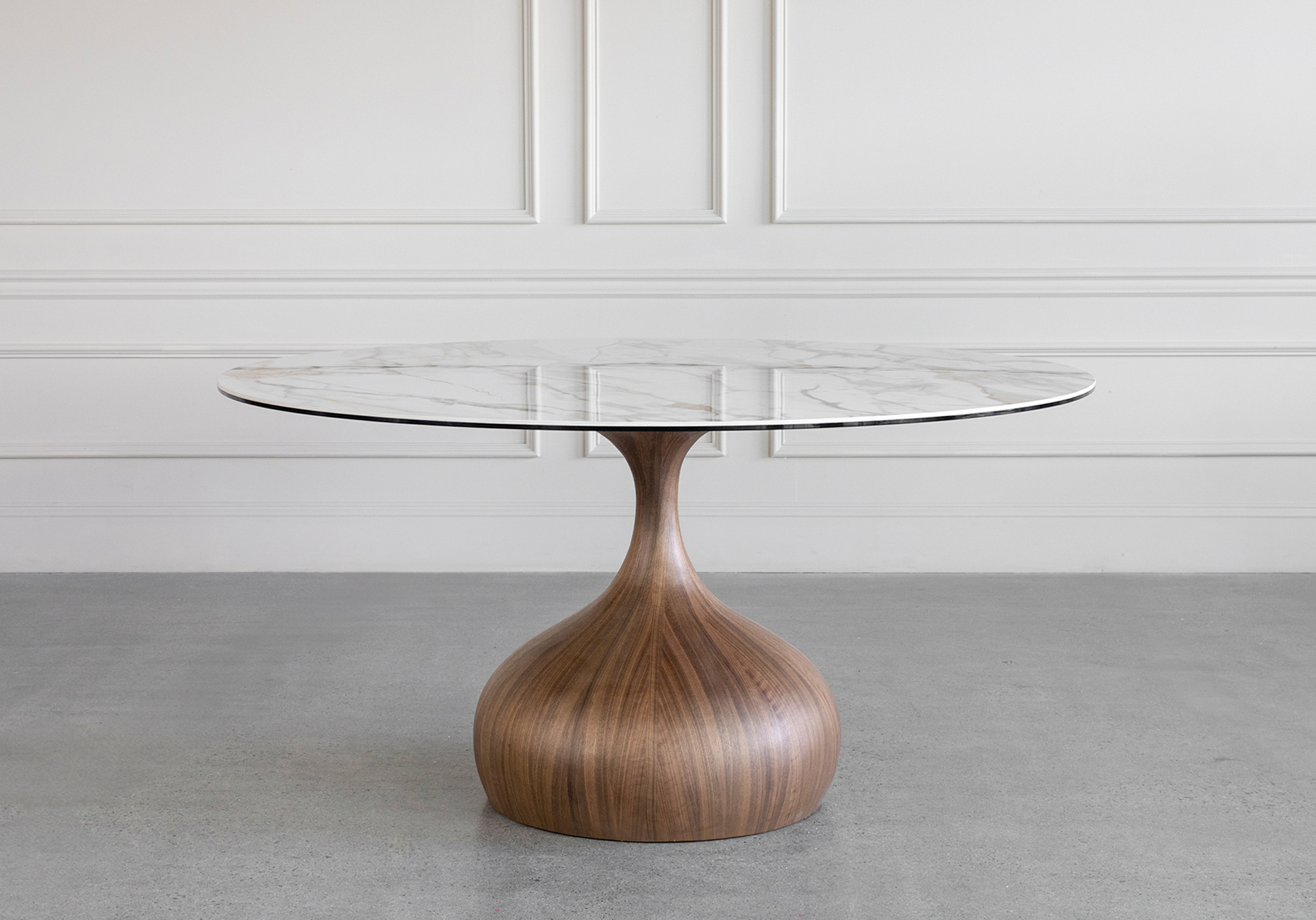 Armand White Ceramic Dining Table Front