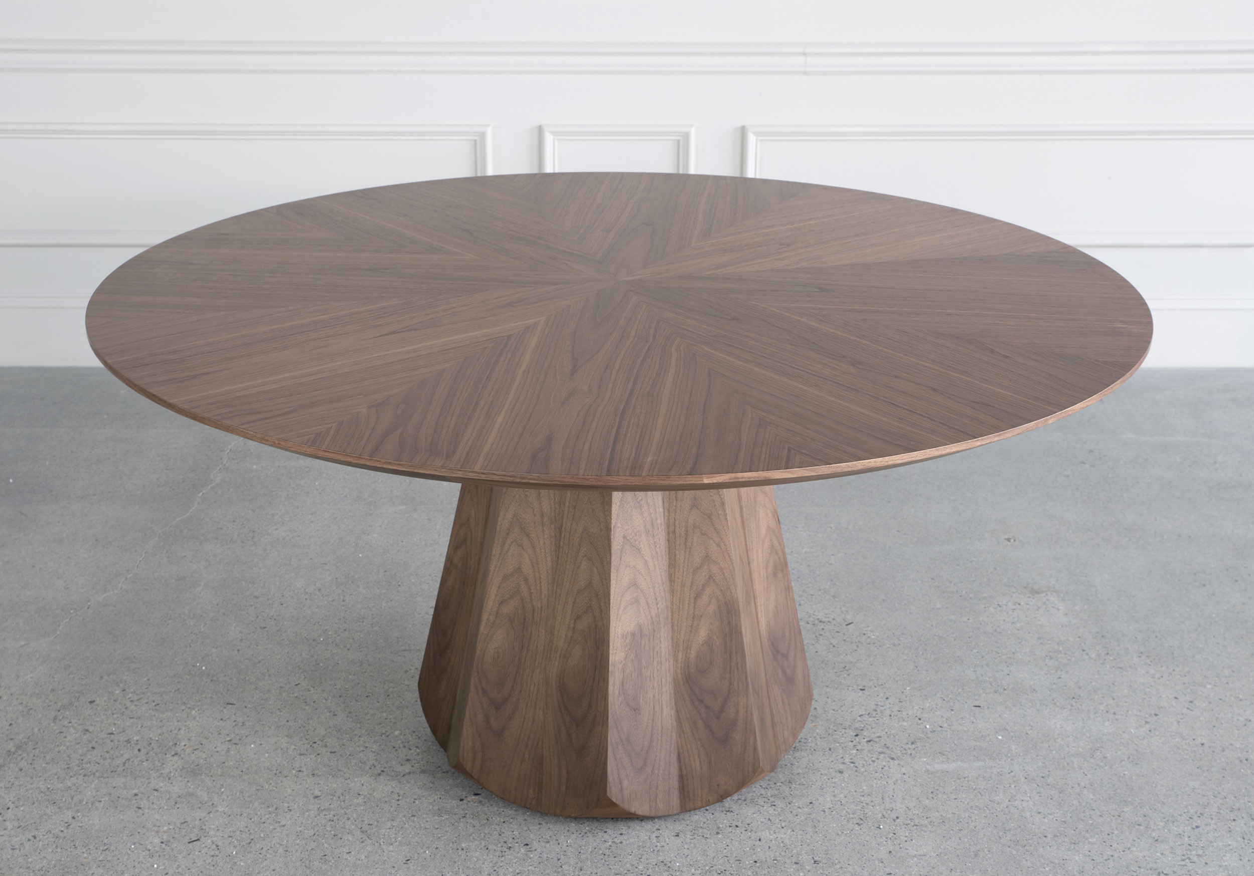 Atila Dining Table Walnut Top Angle Atila Dining Table Walnut Top Angle