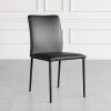 Beatrice Black Leather Dining Chair - Angle