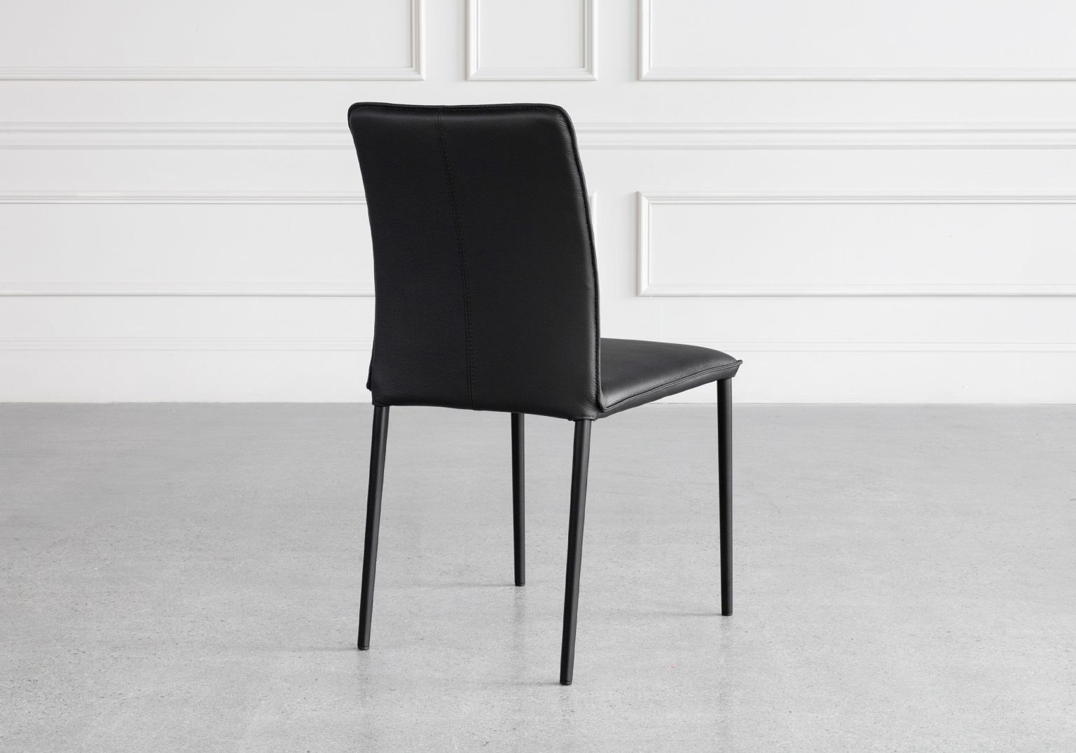 Beatrice Black Leather Dining Chair Back