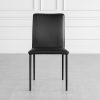 Beatrice Black Leather Dining Chair - Front