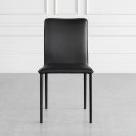 Beatrice Black Leather Dining Chair Front