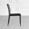 Beatrice Black Leather Dining Chair - Side